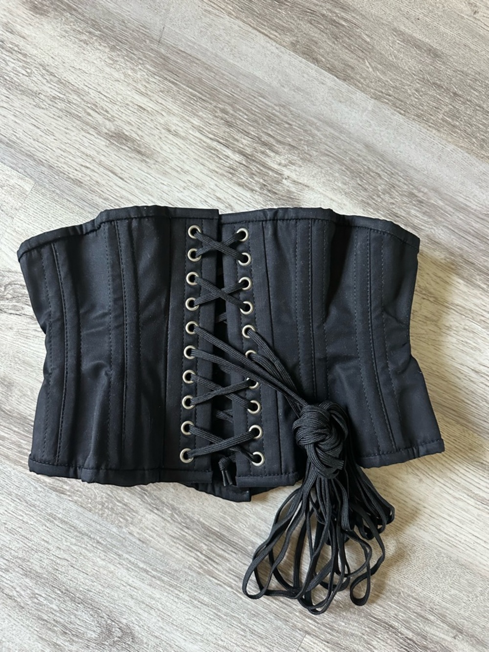 Alter Ego Black Cotton Waist-Trainer/ Lace-Up Steel-Boned
Corset Size 24